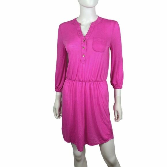 Lilly Pulitzer Pink Beckett Shirt Dress XS Jersey - Picture 1 of 12